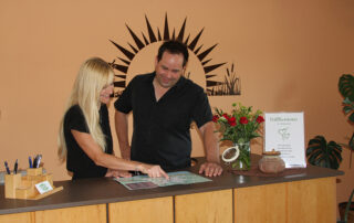 Die Rezeption im Gästehaus Lokalaugenschein