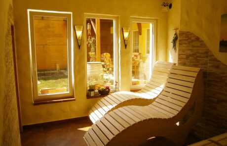 Der Wellnessbereich im Gästehaus Lokalaugenschein